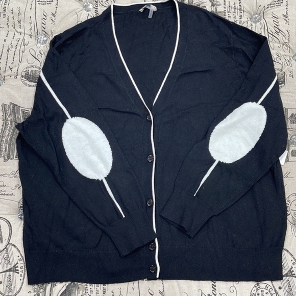 COURT & ROWE Elbow Detail Tipped Cardigan - Picture 7 of 7